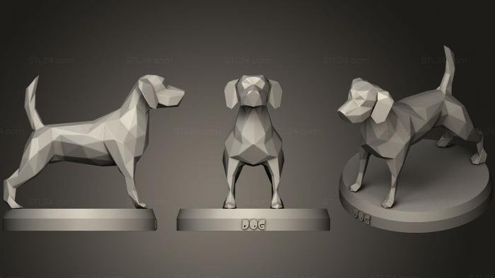 Animal figurines (Poly Dog, STKJ_1303) 3D models for cnc